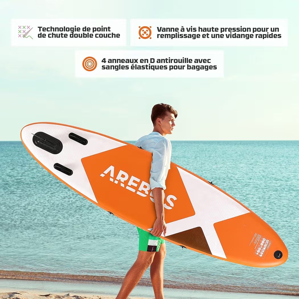 Surfboards & Schwimmbrette: Stand UP Paddle Board 300cm Orange – Neu (gemäss Beschreibung) aus Nebikon von warendiscount
