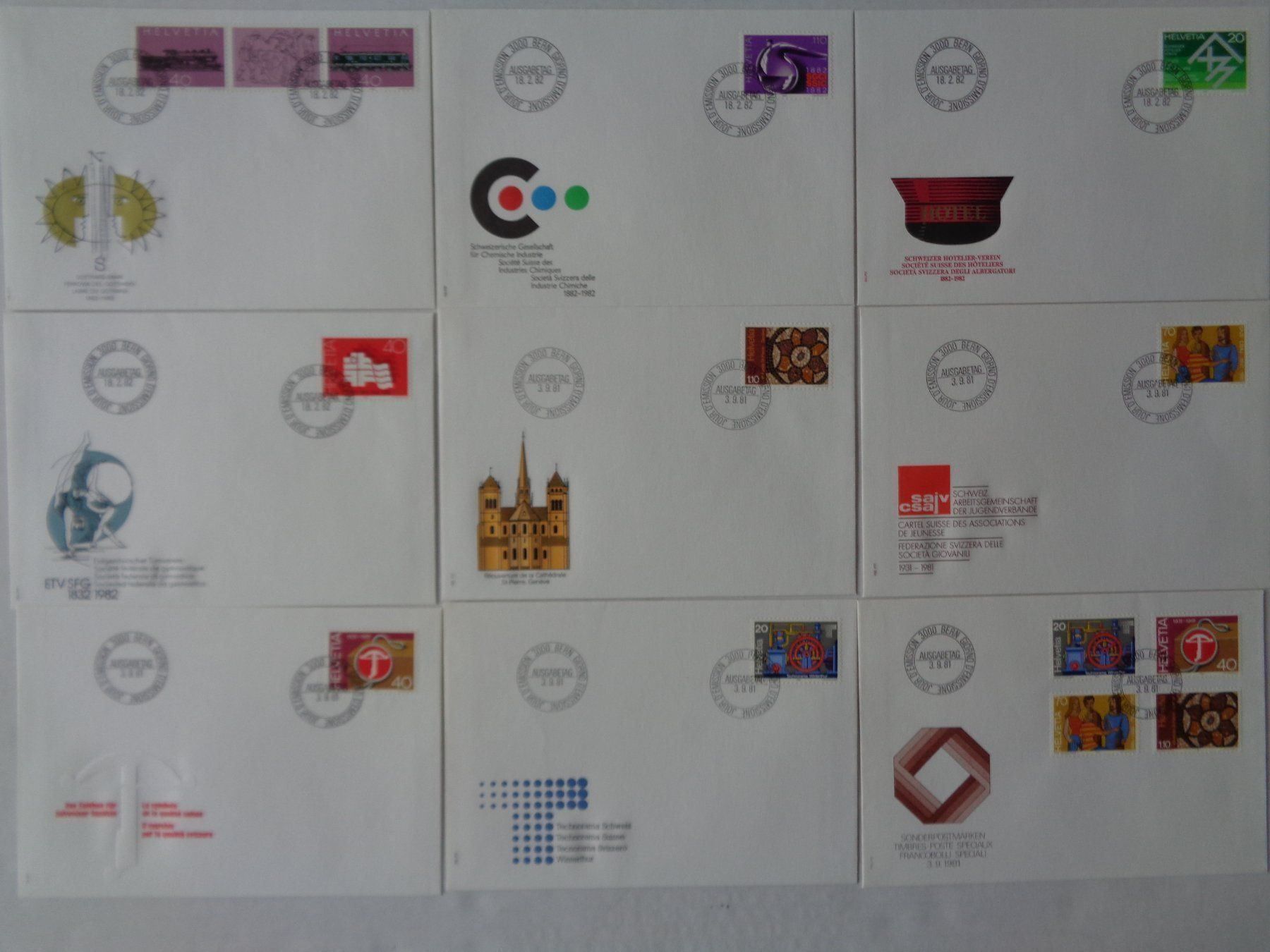 Alle Briefmarken: 84 Ersttagsbriefe – Gebraucht aus Chur von omonia 7