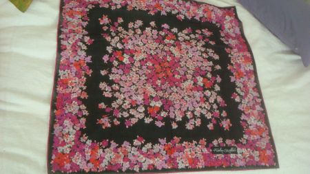 Fisba Stoffels Baumwoll-Tuch handrolliert 65 x 67 cm sw-pink