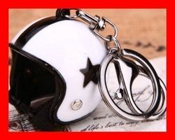 Schlüsselanhänger Vintage Star WEISS Helm Roller Vespa Jet