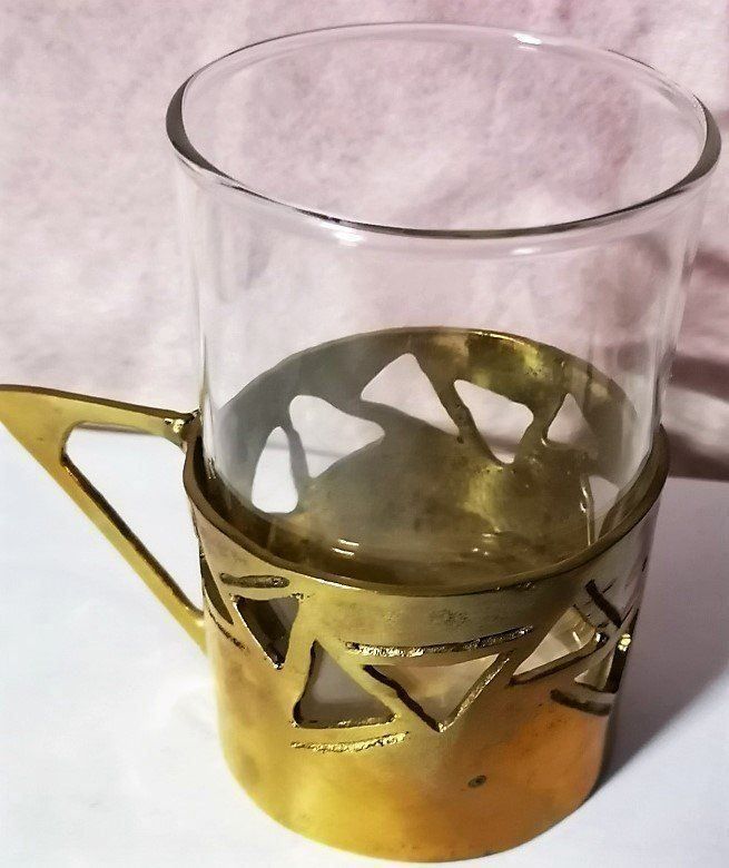 Bicchieri: Teeglas aus Messing Jesch (2) – Nuovo (secondo la descrizione) da Lutzenberg venduto da Pinschi01 1