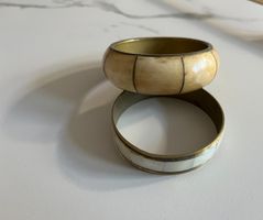 Armreif, Holz-Metall, Armreif, Perlmutt-Metall