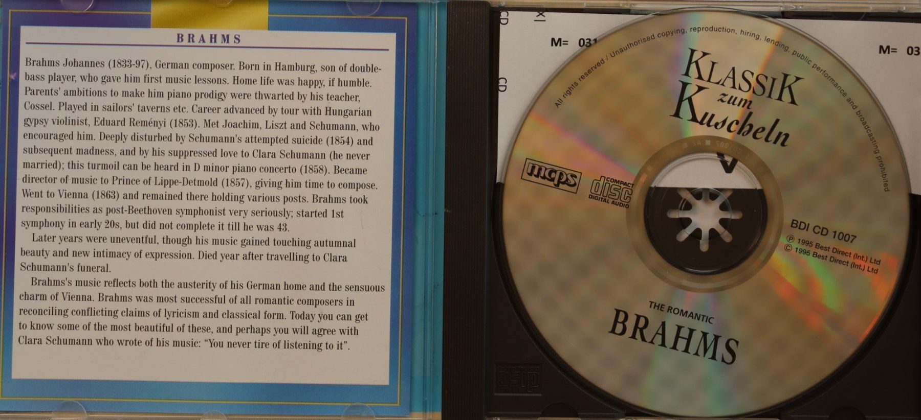 CDs: Brahms - The Romantic – D'occasion à Luzern par CONTENTI 1