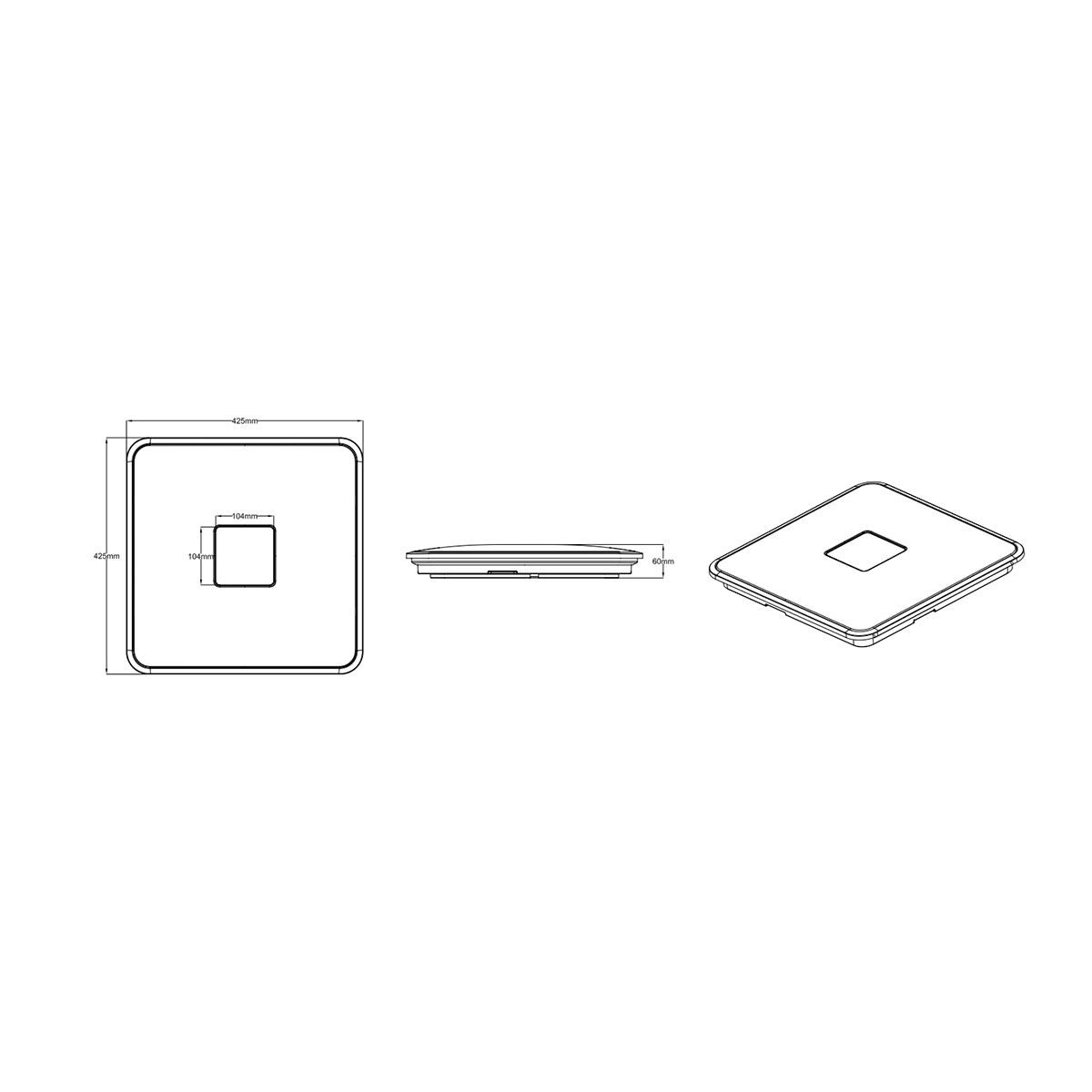 Lampadari & plafoniere: LED Deckenleuchte, Dimmer, 40 cm x 40 cm – Nuovo (secondo la descrizione) da Kreuzlingen venduto da Smart-Light 6