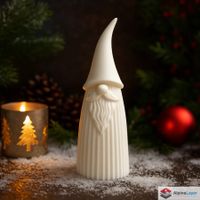 Nordic White Gnome – Minimal Winter Figurine - 3D Printed