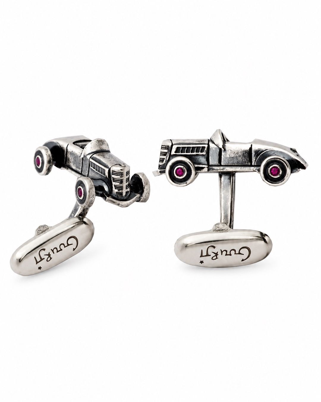 Gemelli: Gourji Manschettenknöpfe Oldtimer – Silber & Rubine – Nuovo (secondo la descrizione) da Fällanden venduto da TH-Boutique- 1