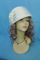 LOEVENICH DESIGNER HUT WEISS MIT SCHLEIER SCHLEIFE HAIR NEU