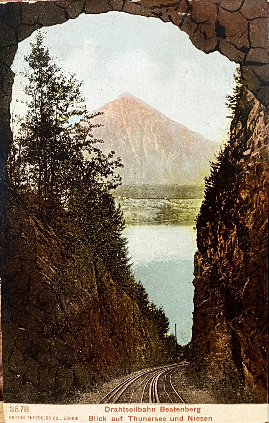 Ansichtskarten: 1945 Drahtseilbahn Beatenberg Blick auf Thunersee und Niesen – Gebraucht aus Root von ENGLAND-TREASURES 1