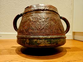 Antik Kupfertopf Übertopf Kessel Blumentopf Kupfer Orient