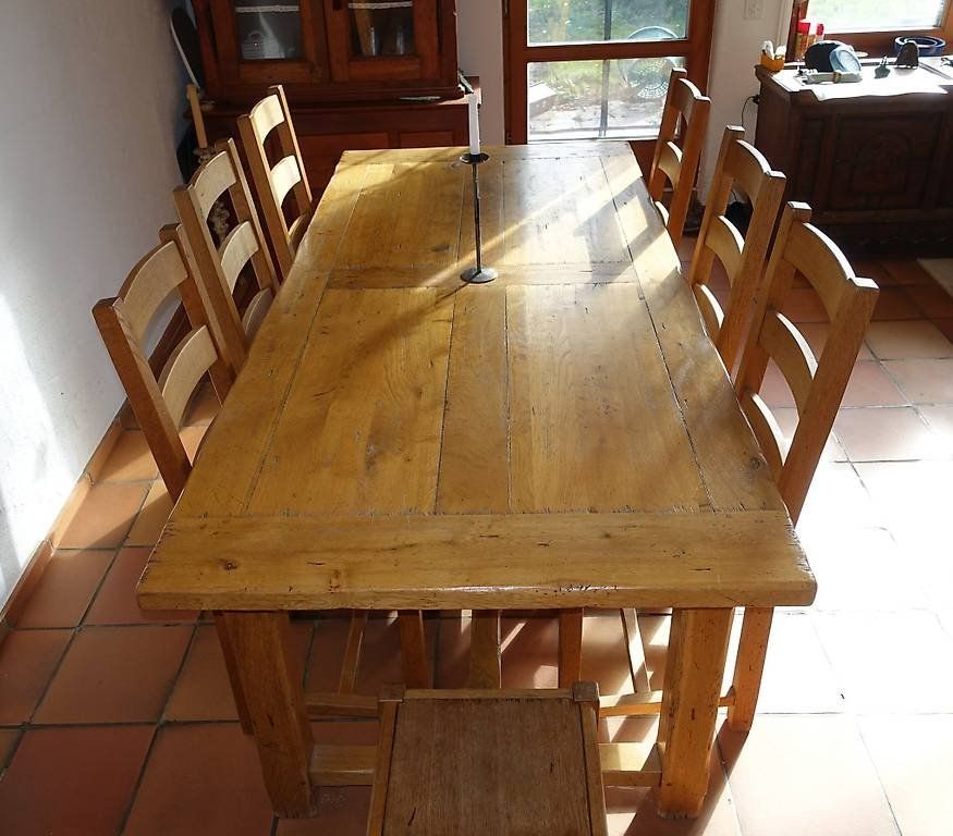 Tavoli: Klostertisch, Eiche, ausziehbar, Stühle, Hocker – Usato da St. Pantaleon venduto da datendrang1 2