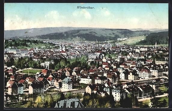 Ansichtskarten: AK Winterthur, Gesamtansicht, 1916 – Gebraucht aus Berlin von bartko-reher