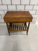 Vintage Mid-Century Modern Sewing Table with Cabinet Door