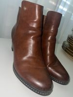 Elegante braune Leder Stiefeletten mit Nieten, Grösse 41