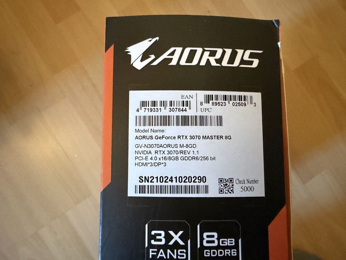 Nvidia Schede grafiche: Aorus GeForce RTX vm 3070 Master 8G Grafikkarte – Usato da Oberrüti venduto da Do328 1