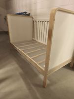 Alskvard Baby bed wood with mattress and sheets! like new! 