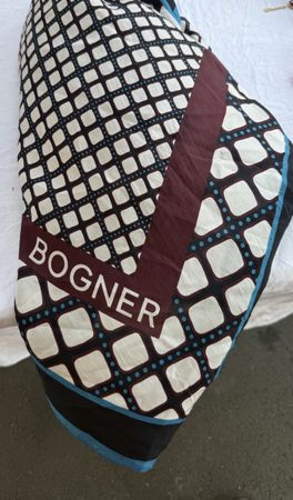 BOGNER Foulard Seidenmuster schwarz weiss blau