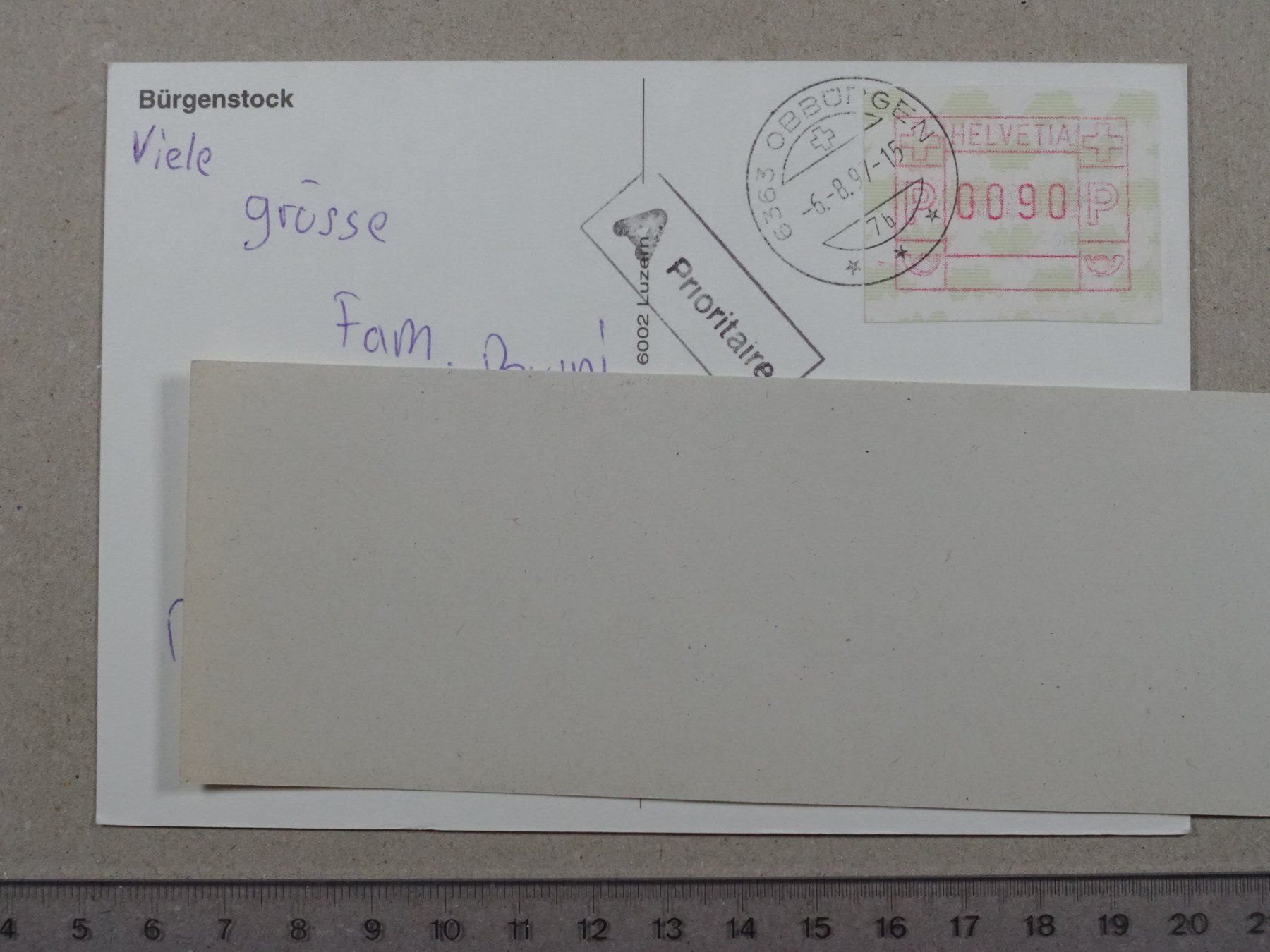 Cartes postales: Bürgenstock, 1997, Poststempel Obbürgen – D'occasion à Lenzburg par fh1 1