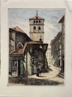 JOSEPH MÉGARD, gravure de l'église de St-Germain Genève