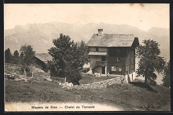 Cartoline postali: AK Mayens de Sion, Chalet de Torrent – Usato da Berlin venduto da bartko-reher