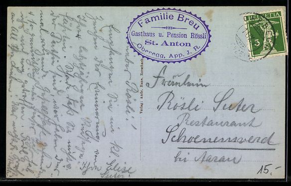 Cartoline postali: St. Anton / Appenzell, Blick von St. Ant – Usato da Berlin venduto da bartko-reher 1