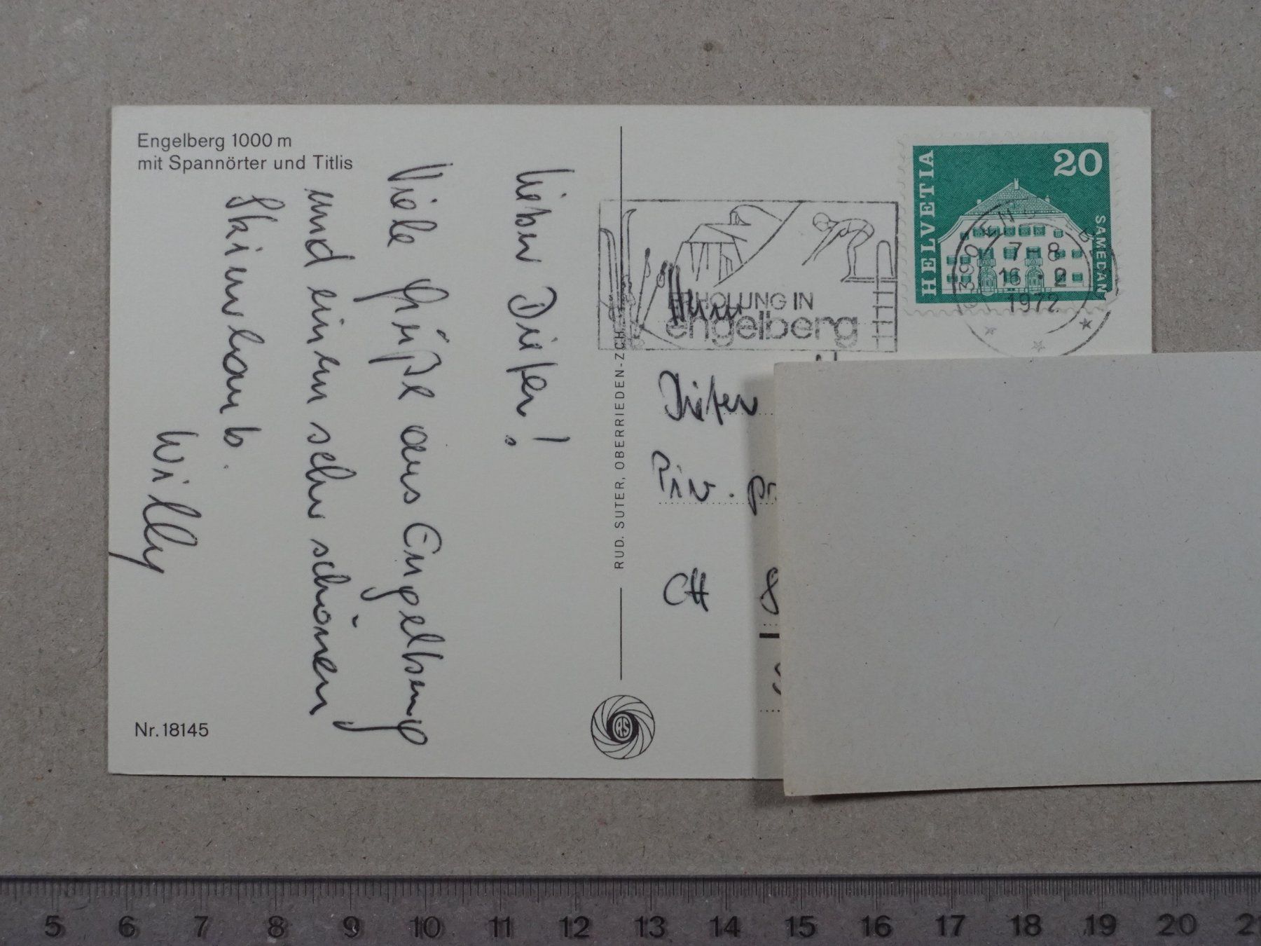 Cartoline postali: Engelberg, 1972 – Usato da Lenzburg venduto da fh1 1