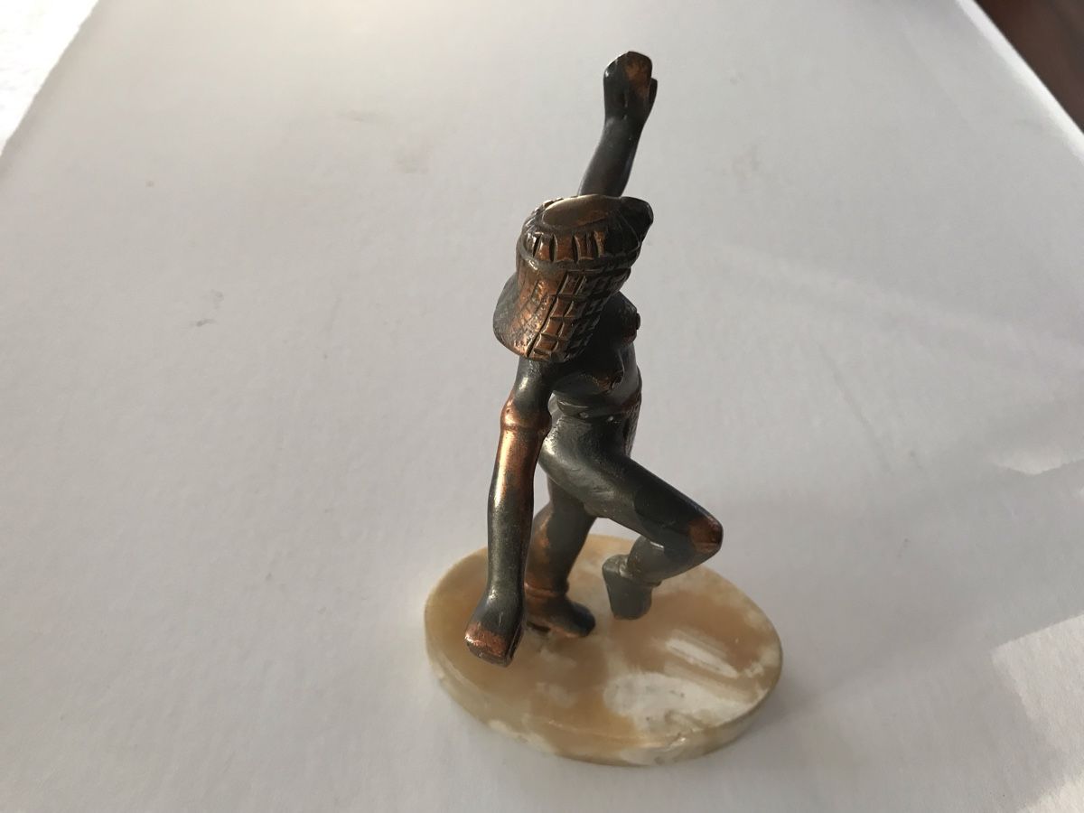 Statuette: Statuette danseuse orientale Art Déco sur socle onyx – Usato da Penthaz venduto da Petrus45 1
