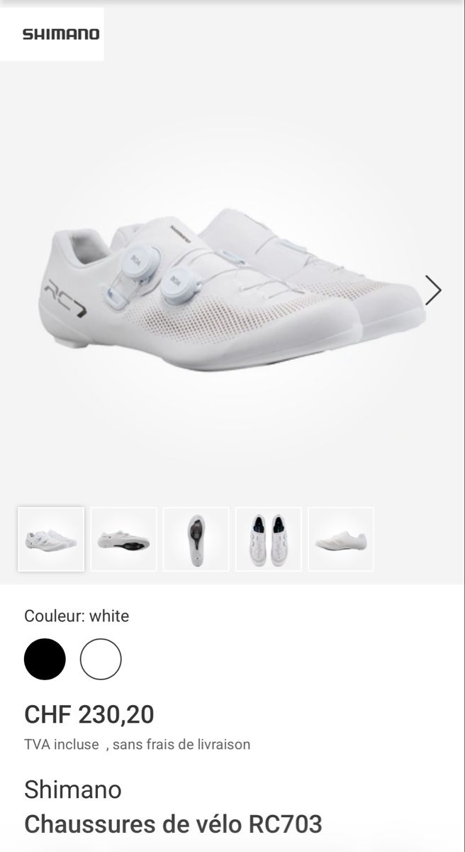 Shimano Scarpe da uomo: Shimano Chaussures vélo RC703 blanc taille 44 – Nuovo (secondo la descrizione) da Champlan venduto da YForter