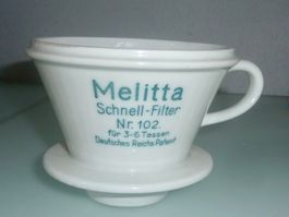 MELITTA 102 KAFFEE-SCHNELLFILTER Filter Design rar selten