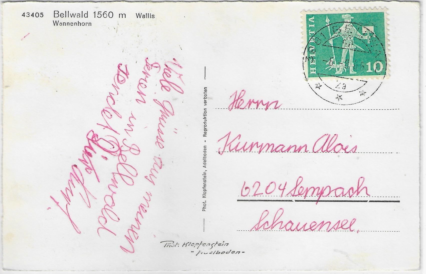 Cartes postales: Bellwald - Kirche – Antique à Ettingen par Kartenplanet 1