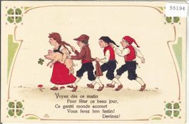 Mit dem Schwein zum Metzger - Litho