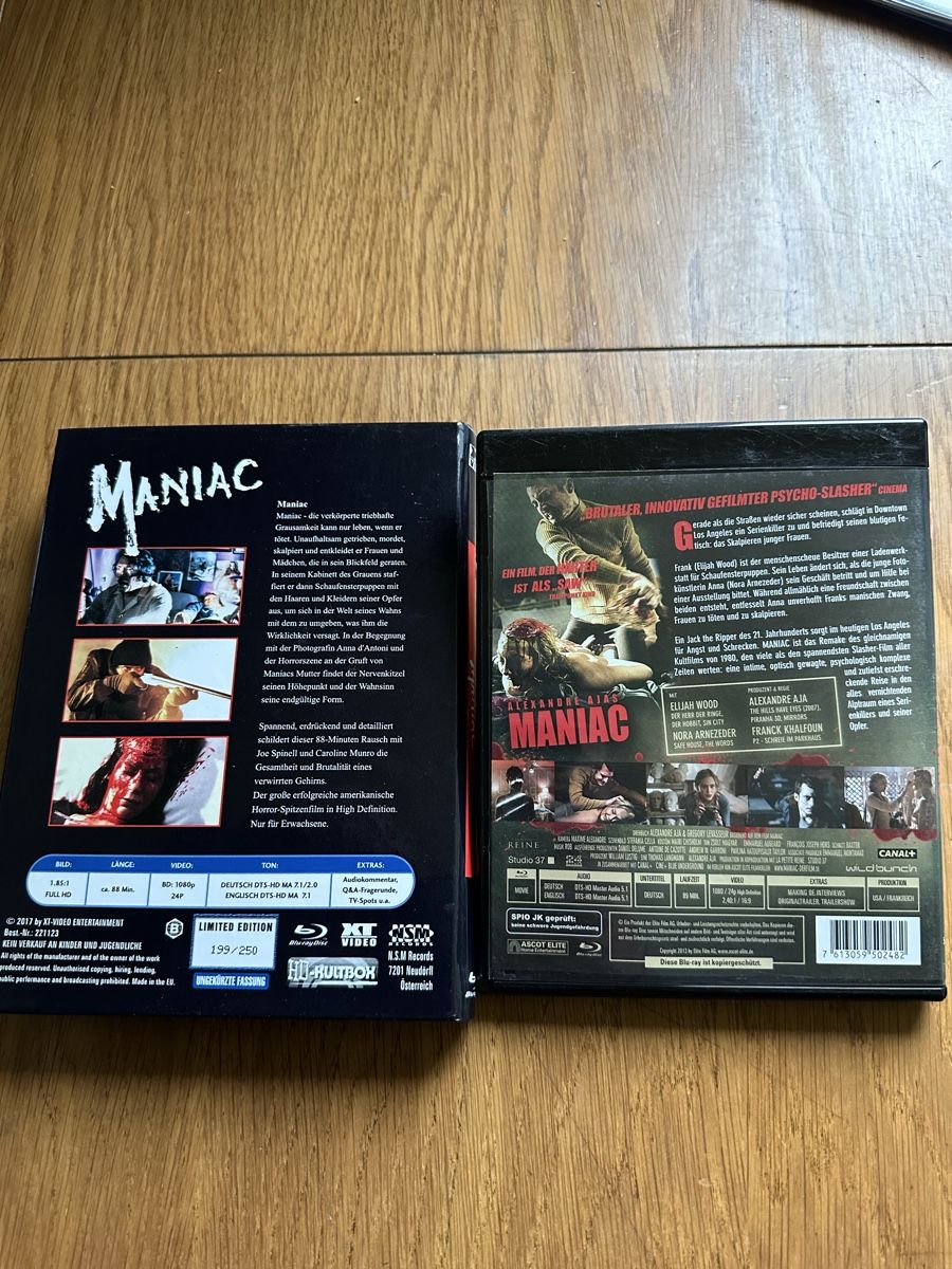 Tutti i DVDs: Maniac, Double Future, Bluray, Uncut, Hardbox – Usato da Benken ZH venduto da Audi-erich 1