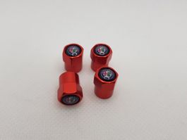4x Alfa Romeo Ventilkappen, Felgenkappen, rot