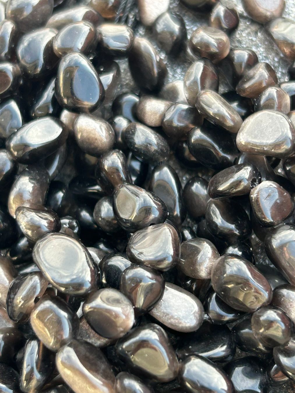 Pierres précieuses: Strang echte silver obsidian 6-8 mm – Neuf avec emballage d'origine à Niederrohrdorf par Ytobi 3