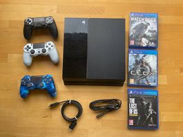 PS4 500 GB + 2 Original Sony Controller + 3 Spiele