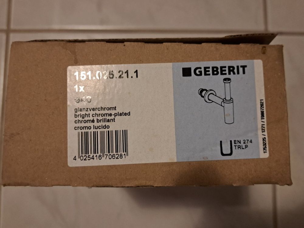 Geberit Waschtisch-Direktsifon hochglanz-verchr. 1 1/4