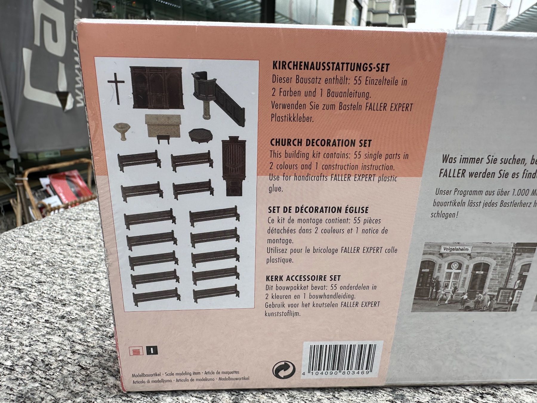 Faller Modellini di ferrovie: Faller 180346 Kirchen Ausstattungs Set – Nuovo e nell'imballaggio originale da Chiasso venduto da Carrara-Modellismo 1