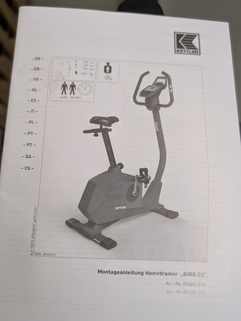 Kettler Hometrainer: Hometrainer Kettler Giro C3 – Usato da Bremgarten AG venduto da SvenR79 4