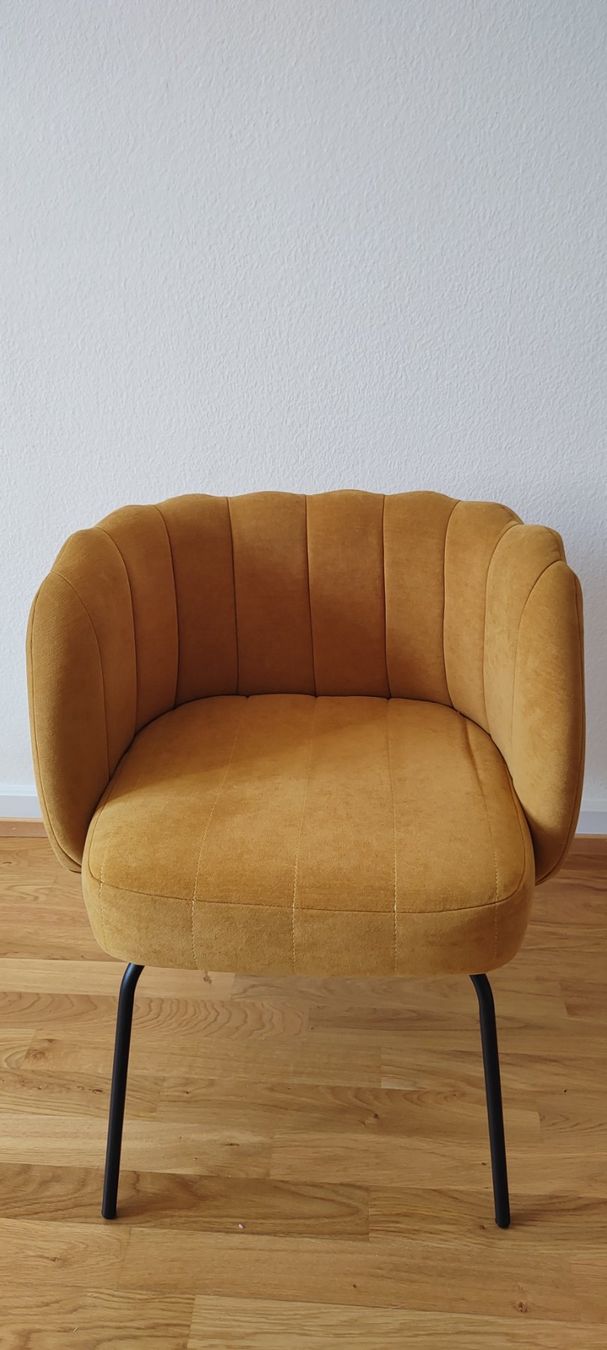 La Redoute Sessel: Fauteil de table en velours ocre – Neu (gemäss Beschreibung) aus Lausanne von Prahiena