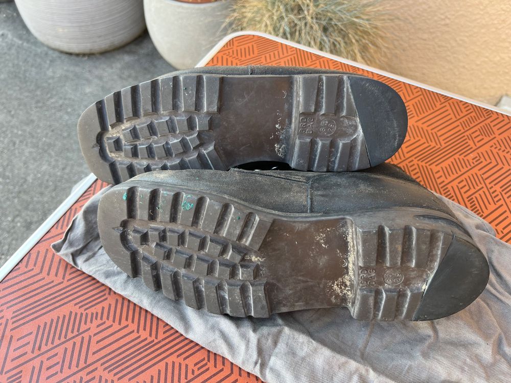 Chaussures Vintage Perlios Années 1930 En Cuir Marron - Petite Pointure Avec Boîte D'origine
