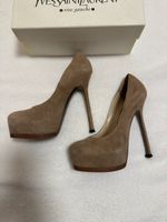 Yves Saint Laurent Suede Tribute Platform Heels - Size 37