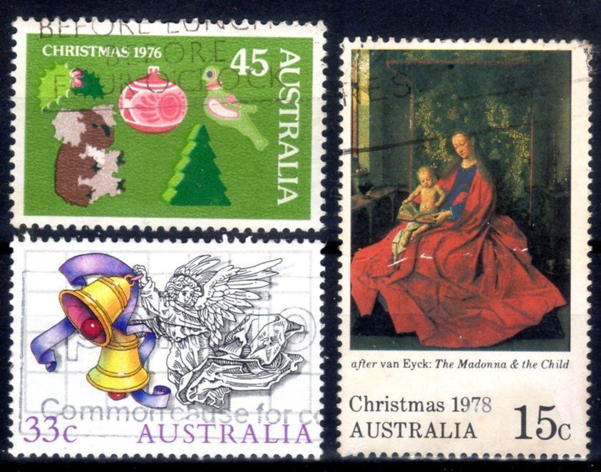 Tutti i francobolli: AUSTRALIEN 3 WEIHNACHTSMARKEN GESTEMPELT - W331 – Usato da Losone venduto da EM2019