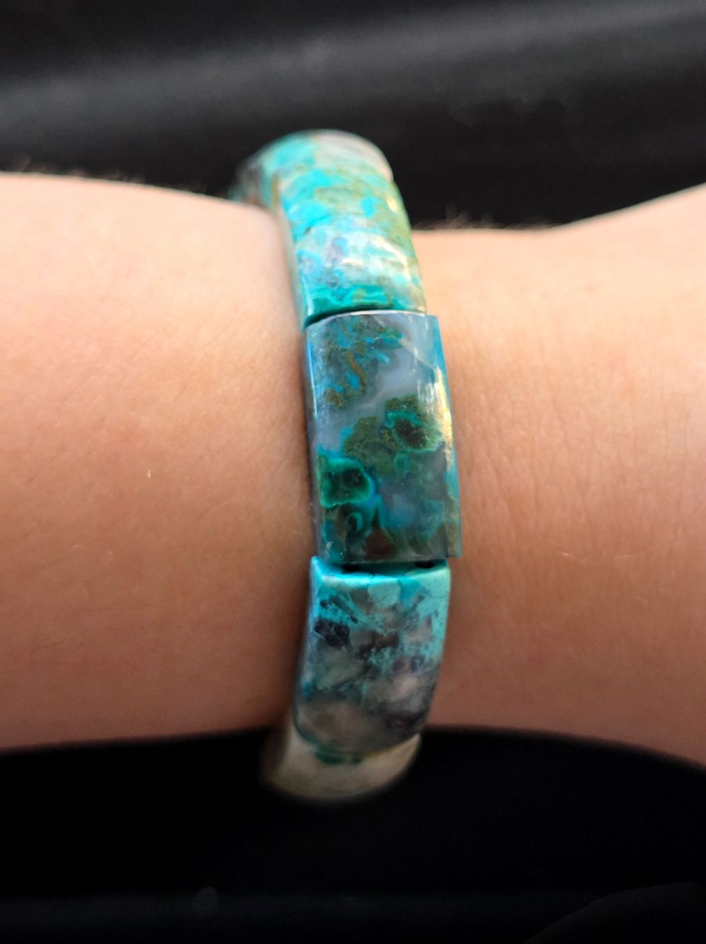 Mineralien & Heilsteine: Malachit-Chrysokoll Softbangle 💚💙 Nr D – Neu und originalverpackt aus Matzingen von Shay_Crystalz