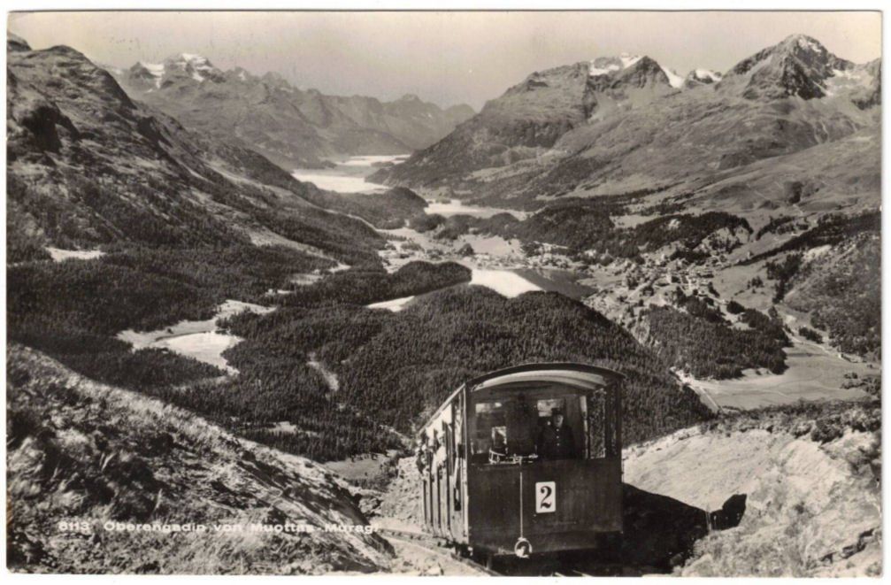 Cartoline postali: St. Moritz - Standseilbahn Muottas Muragl – Usato da Binningen venduto da Mountainrider