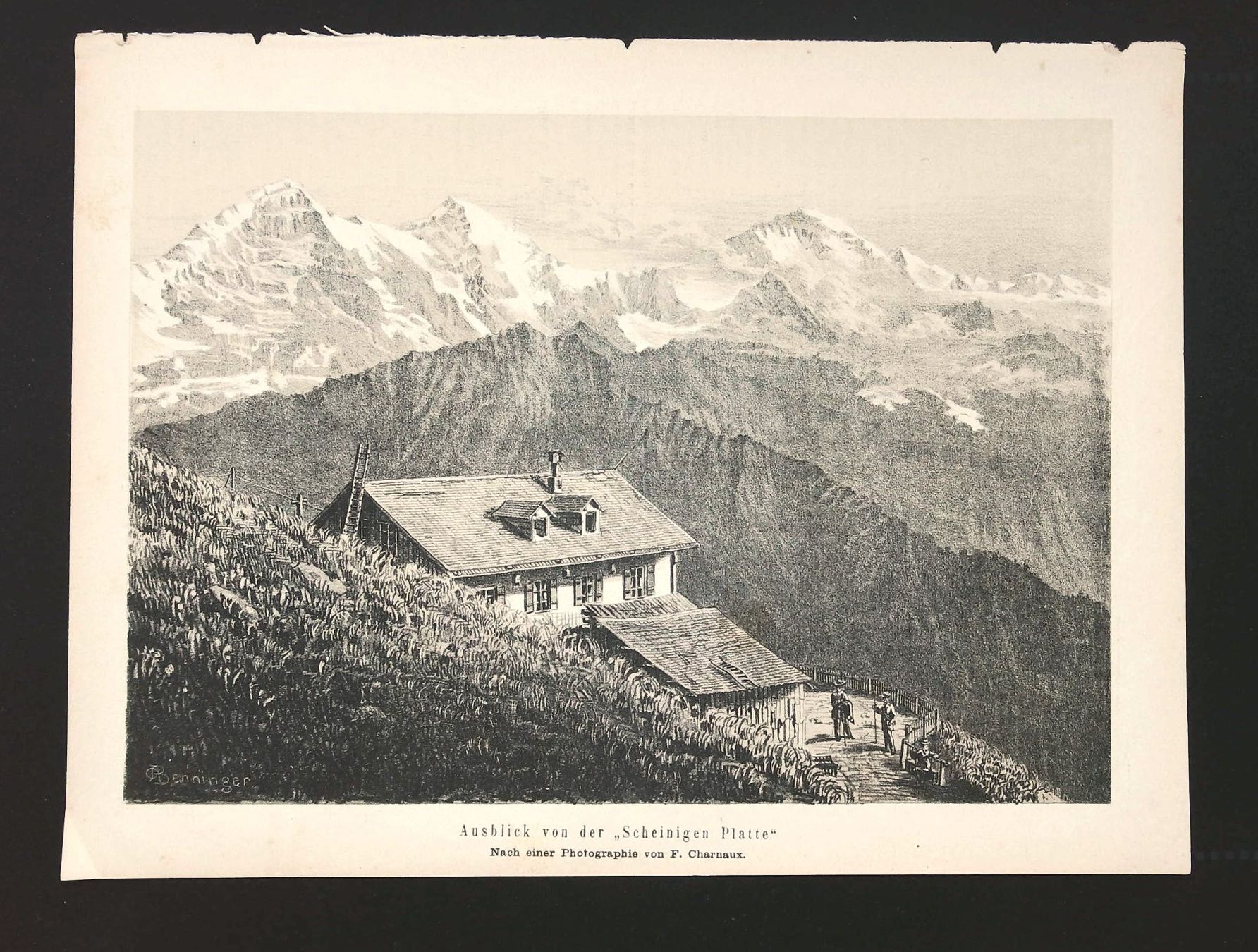Incisioni: Schynige Platte Tonlithographie von Benninger – Usato da Rafz venduto da Helvet32