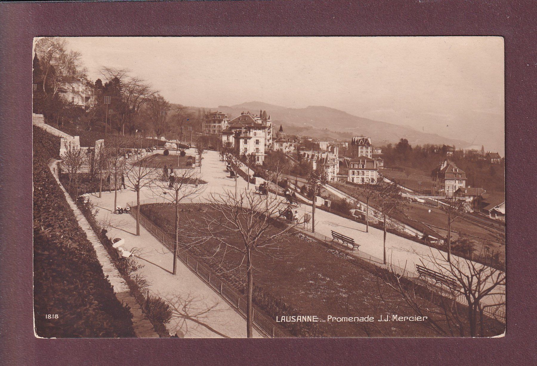 Ansichtskarten: LAUSANNE - Promenade J.J. Mercier – Gebraucht aus Pully von nicecards