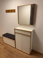 Garderobe komplett (Kommode, Bank, Spiegel, Hakenleiste)