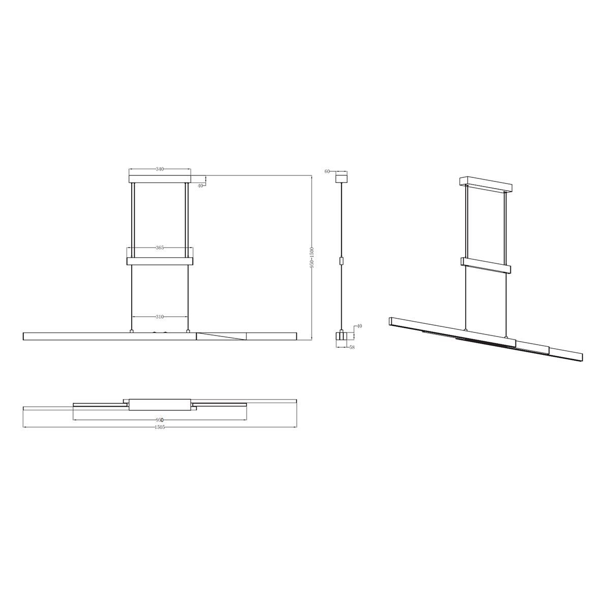Lampadari & plafoniere: LED Pendelleuchte, Nickel, 150 cm Höhe – Nuovo (secondo la descrizione) da Kreuzlingen venduto da Smart-Light 6