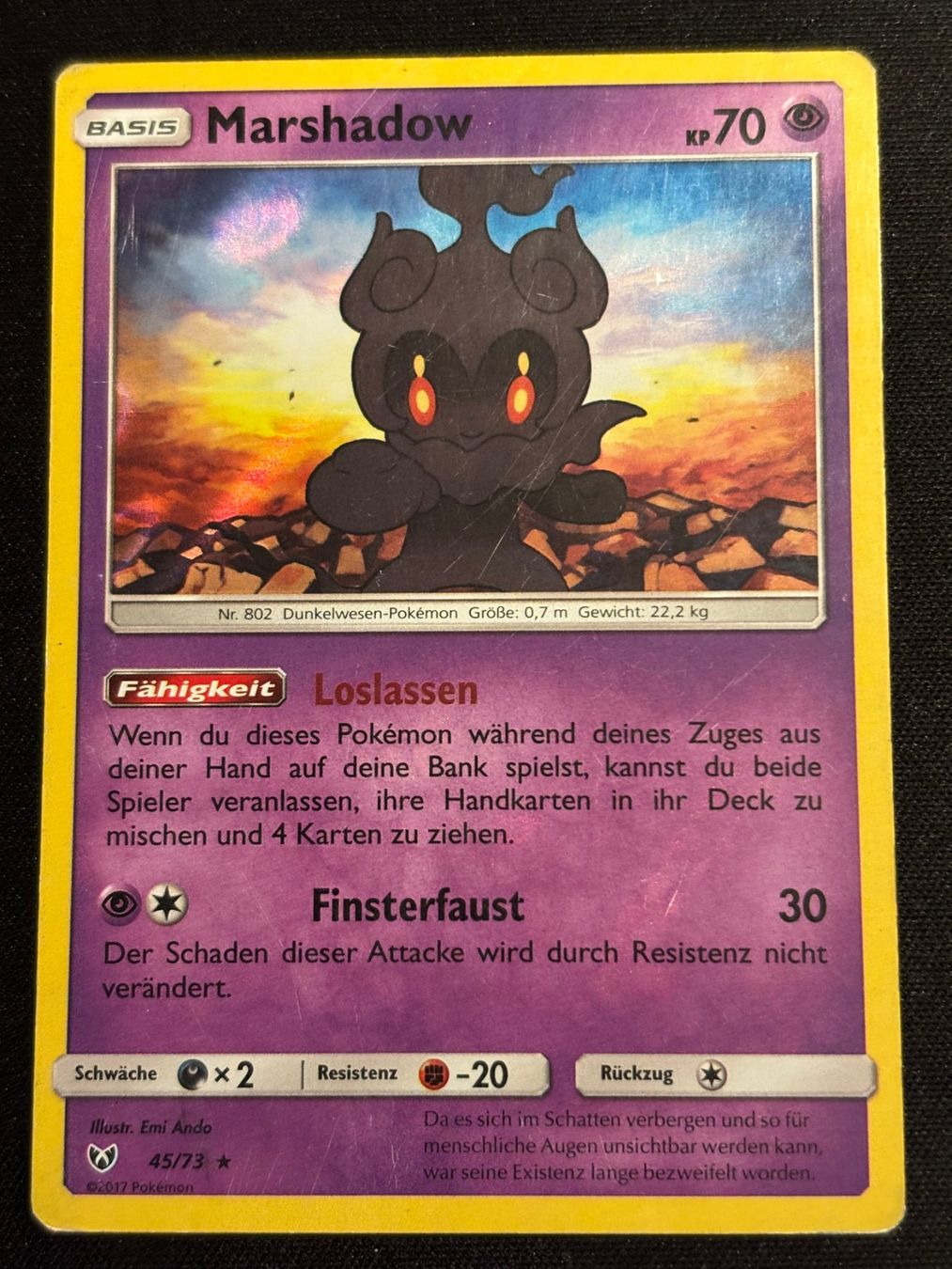 Pokémon Carte collezionabili: Pokemon Marshadow holo - Shining-Legends 45/73 - Deutsch – Usato da Bern venduto da Big_GS