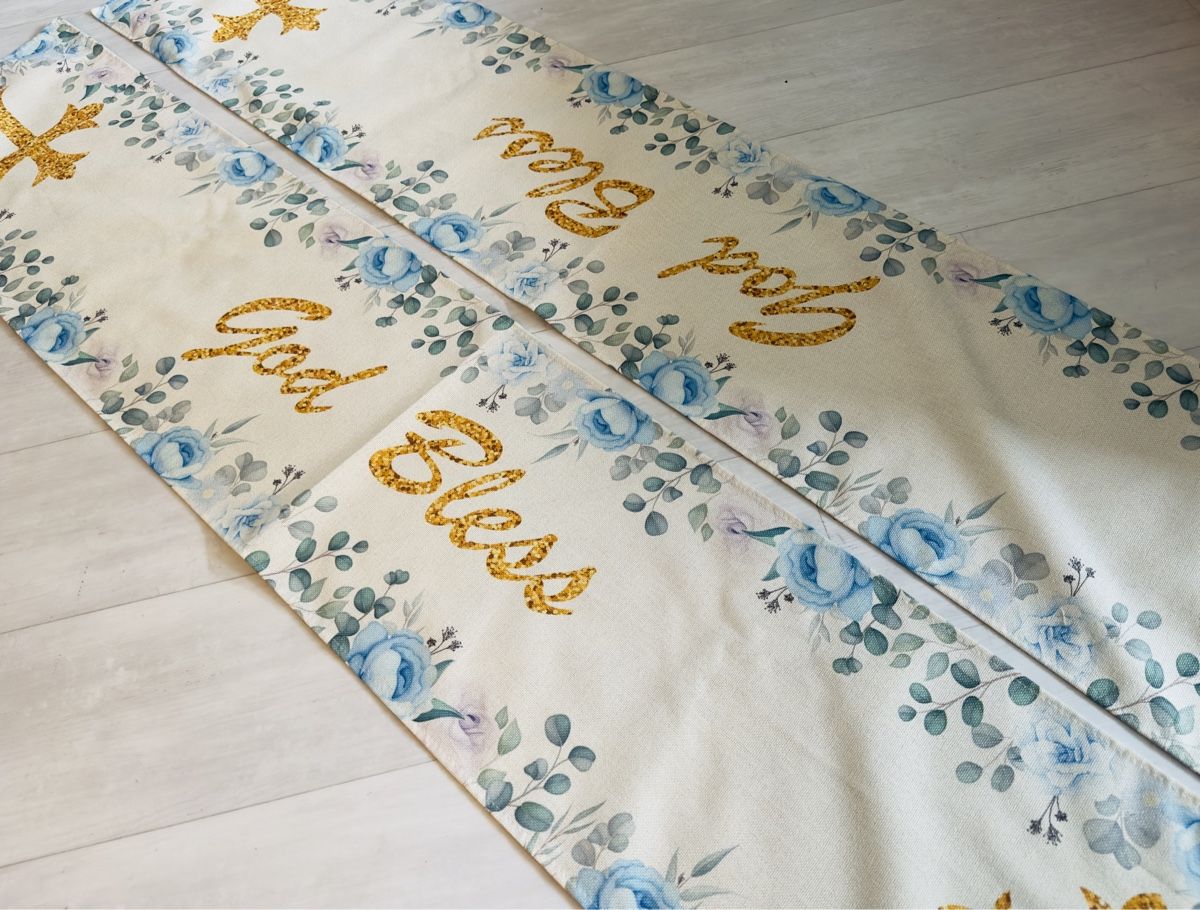 Alle Dekorationen: # DEKO - 2 Stk. Tischläufer ,,Taufe / Konfirmation / Kirche# – Gebraucht aus Bolligen von secondhand-with-love 4