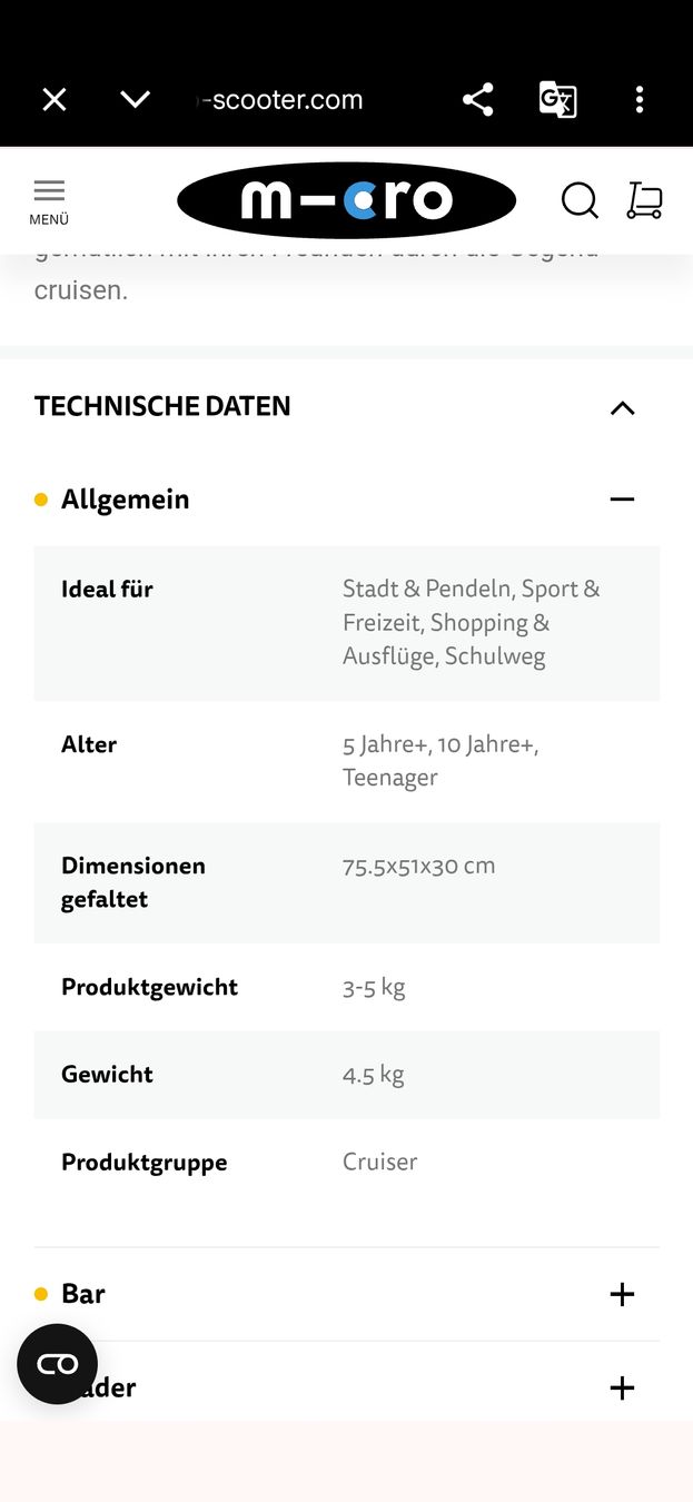 Micro Kickboard: micro cruiser T-Bar, pink, gebraucht  – Gebraucht aus Dettighofen Lengw. von mai_75wt 8